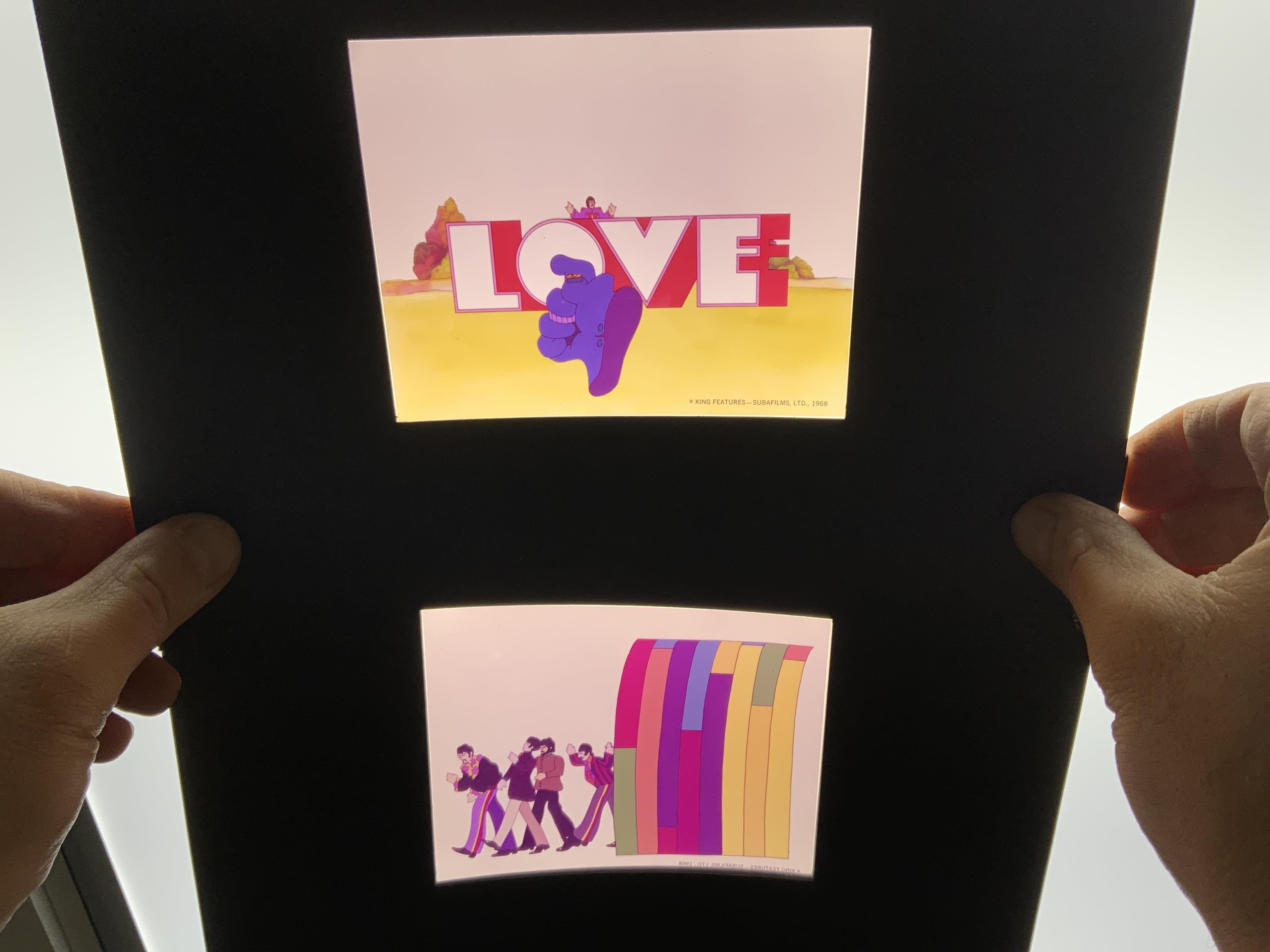 Twenty-seven colour transparencies cells from The Beatles Yellow Submarine, issued by King Features - Subafilms Ltd. 1968.